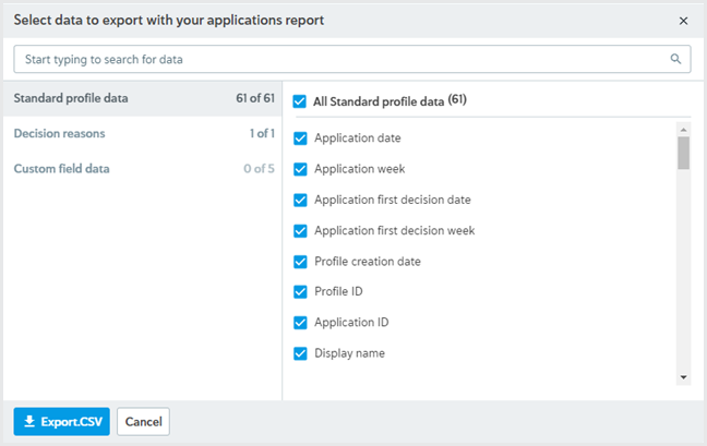 Reporting_Select data to export