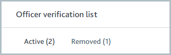 Verification list tab section.