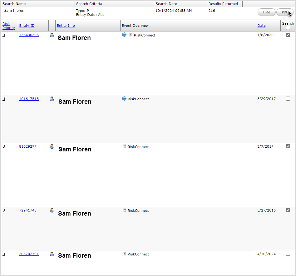 Screenshot illustrating the process of generating multiple PDF