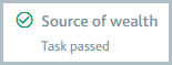 Task indicator in profile sidebar showing that the task has passed.